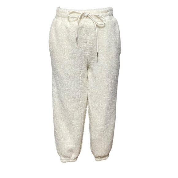 NEW Shoe Dazzle Furry Fleece Joggers in Cream Size XS - Picture 1 of 7